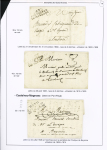 10 lettres dont "63 Castelnau de Magnoac" (rouge - An 11 - ind 14) - "P 63 P Castelnau de Magnoac" (noir - 35x12mm - 1808 - ind 17) et n°14 OBL PC 636 + T15 (1857) + boite rurale "I/2" du séminaire de Garaison. TB