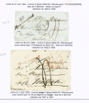 5 lettres dont cursives "63 Maubourguet" en noir (1835 - ind 20) et en rouge (1833 - ind 10) et n°3 OBL grille + T15 Maubourguet (1849 - ind 17). TB