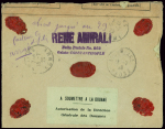 Turquie n°741, 4 pièces + 742 + 743 + , 4 pièces OBL Galata (1929) sur lettre recommandée pour Amiens avec 2 étiquettes de douane différentes et timbre taxe n°40A en paire OBL Amiens. TB