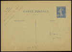Carte postale 40c semeuse Outremer avec repiquage de Draim expo philatélique de Grasse 11 - 12 juin 1932 (SEC R 3G) neuve. TB