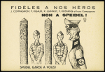 Carte postale adressée au Président de la République par les jeunesses communistes d'Ivry "Non à Speidel!" (ex général nazi nommé à la tête de l'OTAN (vers 1955). TB