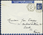 N°288 OBL hex "Croiseur Emile Bertin" (noc 1940 - Fort de France Martinique) sur lettre par avion. TB