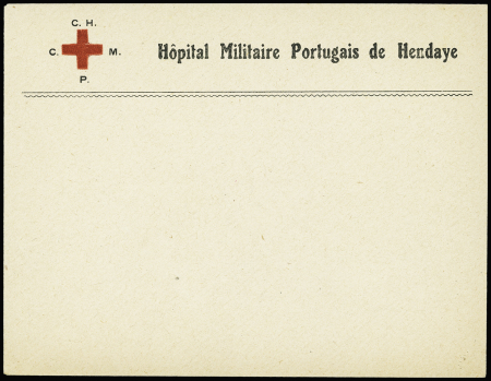 Enveloppe neuve à en-tête avec Croix-Rouge "hopital militaire portugais de Hendaye". TB