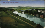 Carte postale en franchise avec CAD "Trésor et postes 3" (1923 - Dusseldorf) + grand cachet violet "Mission interalliée de contrôle mines et usines). TB