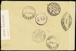 Levant n°46 + 50 OBL grand CAD à pont "Poste aux armées FFL BCM 1" (1943 - Beyrouth sur lettre recommandée pour le Cameroun). TB