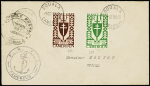 Cameroun n°251 + 254 OBL Douala (7 oct 43) sur lettre censurée pour le gouverneur Sautot à Douala avec cachet violet avec ancre marine "FNFL Cameroun". TB