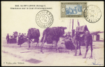 20.10.1926 Saint Louis Bamako par Bernard et Bougault - carte postale avec même griffe encadrée que lots précédents + cachet noir "Gouvernement du Sénégal - Cabinet du gouverneur - Saint Louis" (Muller Sénégal n°11). TB