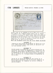 N°14, timbre ayant déjà servi sur lettre avec T15 de Limoges (1860) et taxe 30 double-trait + dossier de saisie (inventaire + procès verbal de saisie + lettre de la Direction des Postes de la Haute-Vienne). TB