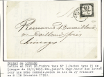 Lettre avec timbre-taxe n°1 OBL T15 Limoges (12.1.1859) sur lettre signée Calves + lettre en franchise avec T15. TB. Cote Yvert 850€