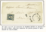 Magnac-Bourg : 2 lettre : n°10 OBL PC 1827 + cursive "81 Magnac-Bourg" et n°14 OBL PC 1827 + T22 (1856). TB