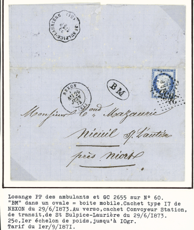 3 lettres avec PC 2269 + T15 et 2 lettres avec GC 2655 + T15 et T17. TB