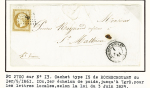 Rochechouart : 2 lettres avec PC 2700 et 1 lettre AFF n°55 + 60 OBL T16 Rochechouart (1874). TB