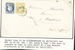 Rochechouart : 2 lettres avec PC 2700 et 1 lettre AFF n°55 + 60 OBL T16 Rochechouart (1874). TB