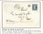 Rochechouart : 2 lettres avec PC 2700 et 1 lettre AFF n°55 + 60 OBL T16 Rochechouart (1874). TB