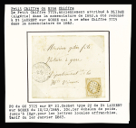 4 lettres : PC 3158 + T22 (1856) - PC du GC 3715 + T22 (1865) - GC 3715 + T22 et T17. Ensemble rare