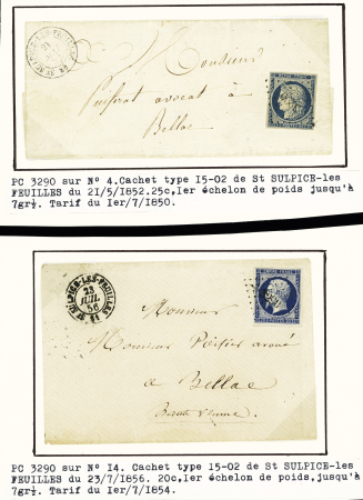 Saint Sulpice les Feuilles : PC 3290 - 2 lettres AFF n°4 et n°14. TB
