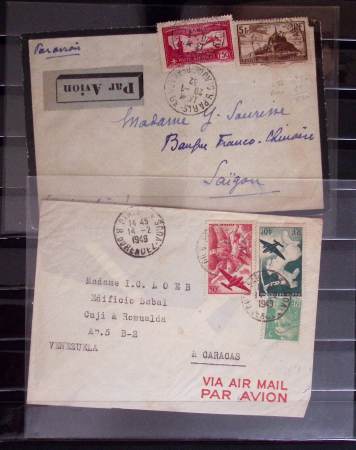 1930-1960, 49 plis par Poste aérienne dont courrier