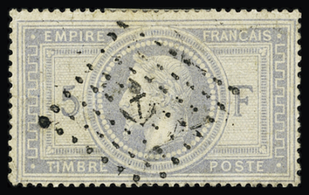 N°33 5f violet-gris, obl. ancre, réparé, TB d'aspect