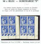 FM n°10, 2 blocs de 4 coin daté 10.5.1939 + 2 lett