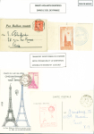 6 plis par ballon dont lettre du 2.7.1951 commémor