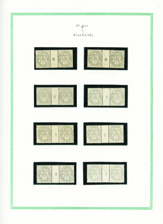N°107, 34 paires avec millésimes sur 4 feuilles d'