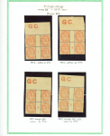 N°109, papier GC, 5 blocs de 4 avec millésime + bl