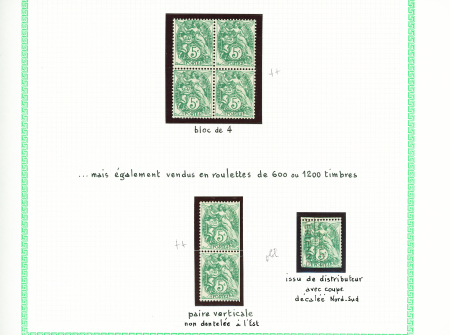 N°111, bloc de 4 issu de feuille pour roulette + n