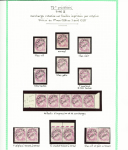 Préo n°42, 7 1/2c lilas variétés, nuances, bloc de