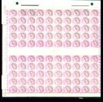 Préo n°42, 7 1/2 lilas, feuille de 100 avec coin d
