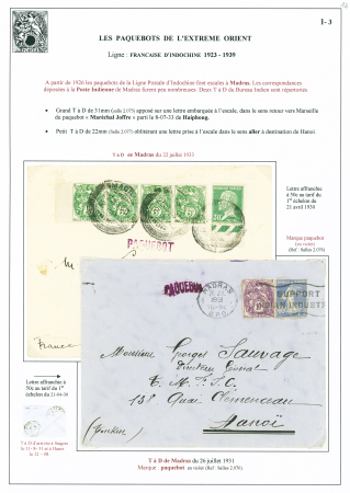 2 lettres : n°111 en bande de 4 + n°174 OBL grand