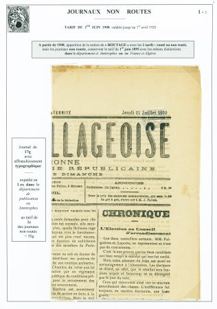 N°107 OBL typo sur journal "La feuille villageoise