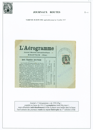 N°157, 1/2c sur 1c OBL cachet privé "l'Aérogramme