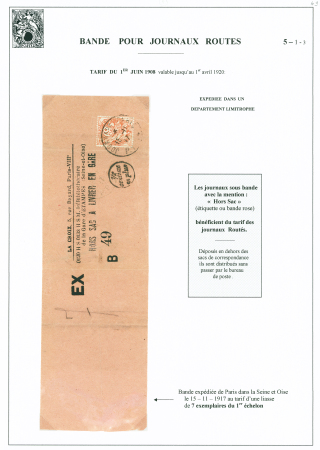 N°109 OBL CAD "Journaux Paris PP" (1917) sur bande