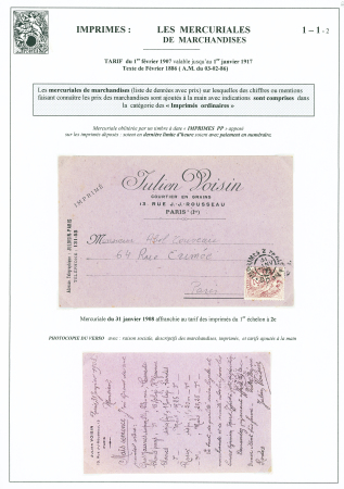 N°108 OBL CAD 2 cercles "Imprimés 2 Paris PP 89" (