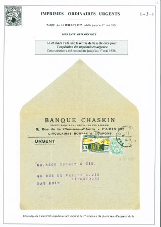 2 lettres AFF au tarif imprimés ordinaires urgents