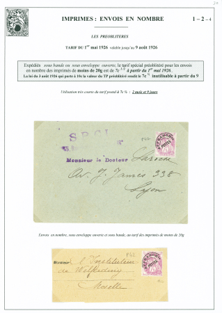 Env + bande (signée Calves) AFF préo n°42, 7 1/2c