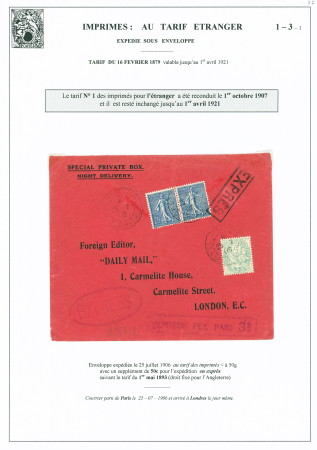 N°111 + 132 en paire OBL Paris 26 (1906) sur rare