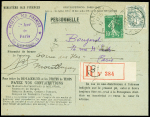 N°107A + 159 OBL Paris 91 R Cujas (1924) sur lettr