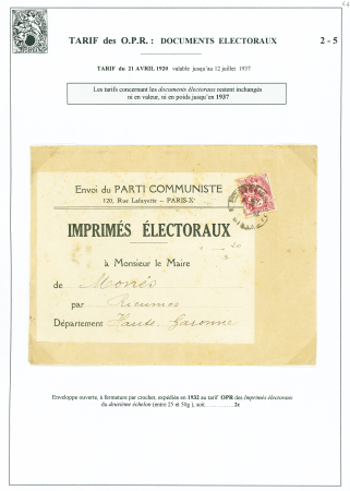 N°108 OBL "Paris périodiques" (1932) sur lettre au
