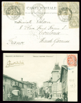 2 cartes postales : Levant n°9, 5 pièces, OBL CAD