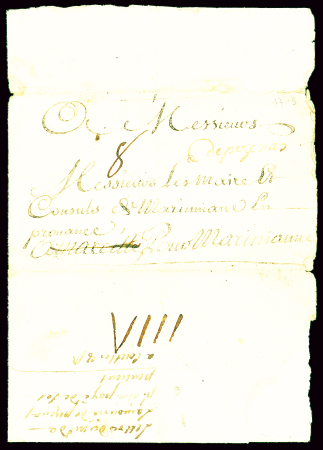 Lettre avec marque manuscrite "De Pézenas" pour Ma