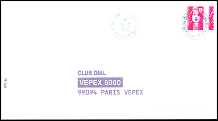 N°2874 TVP rouge Briat autocollant à bords ondulés