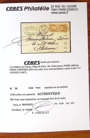1849-1880, Divers lettres présentées en VO dont n°3,