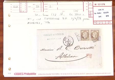 1849-1880, Divers lettres présentées en VO dont n°3,