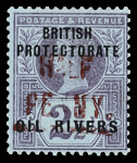1893 "HALF PENNY"  on 2 1/2d purple on blue paper,