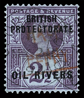 1893 "HALF PENNY"  on 2 1/2d purple on blue paper,