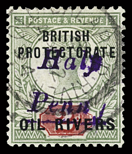 1893 "HALF PENNY"  on 2d grey-green and carmine, type