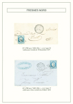 Fresnes-Nord : 5 lettres dont n°22 OBL GC 4785 + T22 "Fresnes-Nord" (1868) sur lettre pour Tournay Belgique (tarif frontalier) et n°60 OBL GC 4785 + T24 (nov 71). TB lot