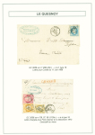 3 lettres dont n°38 + 57 + 59 OBL GC 3056 + T16 Le Quesnoy (1873 sur lettre chargée (VD 257F65c) et n°60 OBL GC 3056 refait + T16 (1875). TB