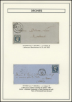 Orchies - 3 lettres dont n°4 OBL PC 2334 (défectueux) + T13 (1852) et taxe 25 double trait annulée - N°14 OBL PC 2334 + T13 Orchies (1855). TB